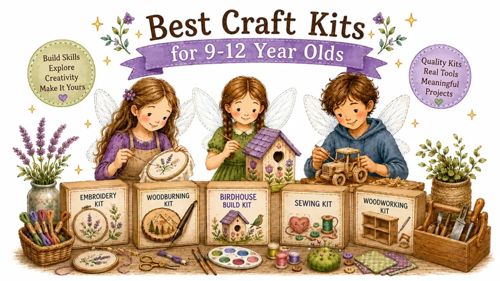 Fairies at a craft table with kits for 9 - 12 year old's