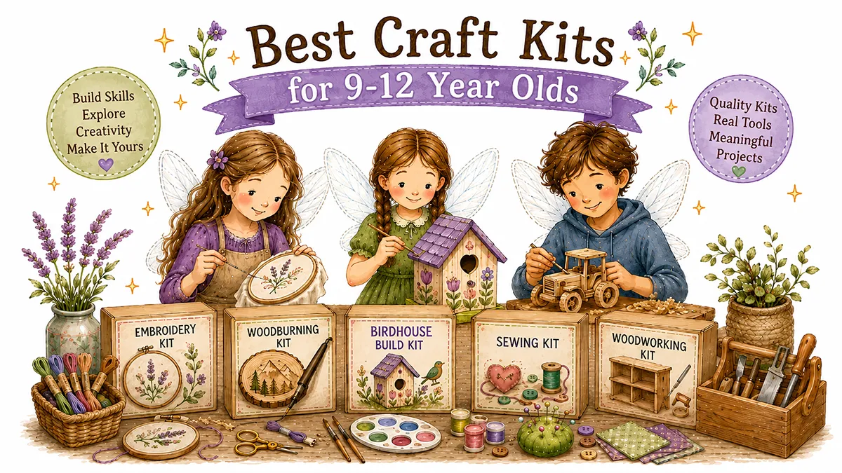 Fairies at a craft table with kits for 9 - 12 year old's