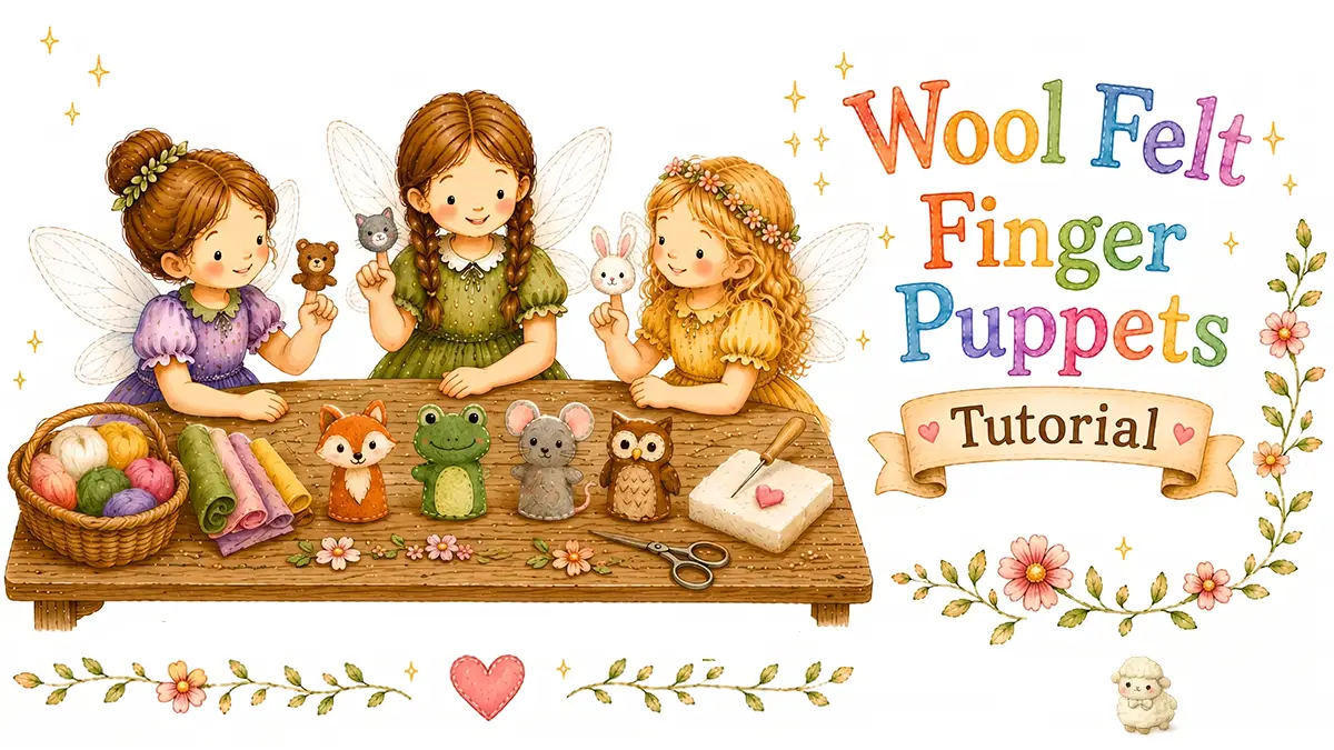 Fairies at a table making and playing with felt finger puppets.