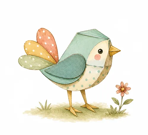 paper colorful bird illustration