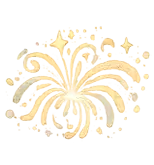 Golden fireworks with swirling patterns