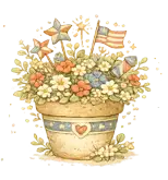 Decorative flowerpot with colorful flowers