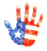 Handprint with American flag design