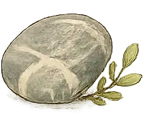 rock with a leaf next it illustration.