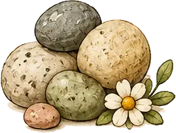 Decorative stones with a flower