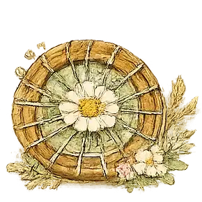 Decorative circular design with flowers