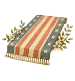 Patriotic table runner with floral accents