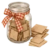 Illustration of a jar with paper notes