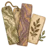 Marbled Paper Bookmarks and Cards