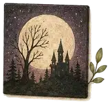 Spooky Silhouette Moon Painting