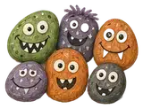 Painted Rock Monsters