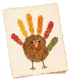 Illustration of a handprint turkey