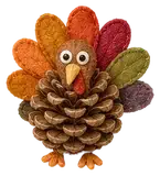 Illustration of a pinecone turkey