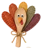 Illustration of a wooden spoon turkey