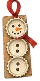 Illustration of a bottle cap snowman ornament