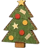 Illustration of a cardboard Christmas tree