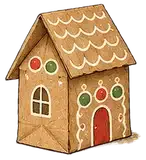 Illustration of a gingerbread house