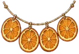 Illustration of a dried orange slice garland