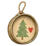 Christmas ornament with tree and heart