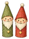 Illustration of little gnome figures