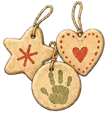 Illustration of salt dough ornaments