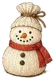 Illustration of a sock snowman