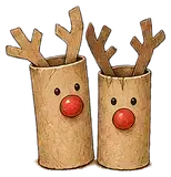Illustration of cardboard tube reindeer