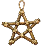 Illustration of a twig star tied with twine